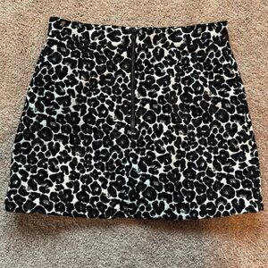 Topshop (US 12) Jacquard Leopard Print Mini Skirt, 2016, Never Worn